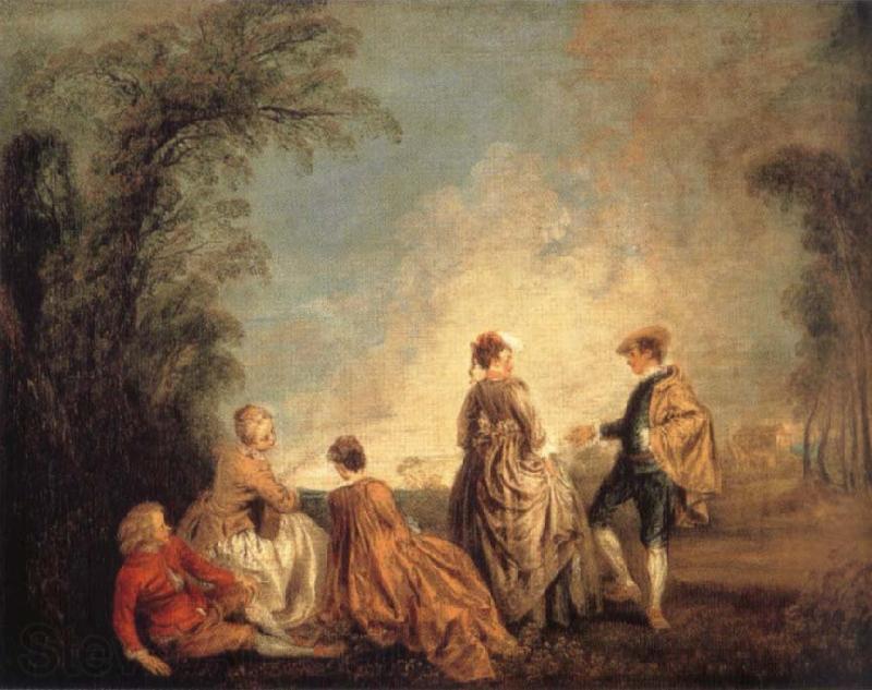 WATTEAU, Antoine An Embarrassing Proposal Norge oil painting art